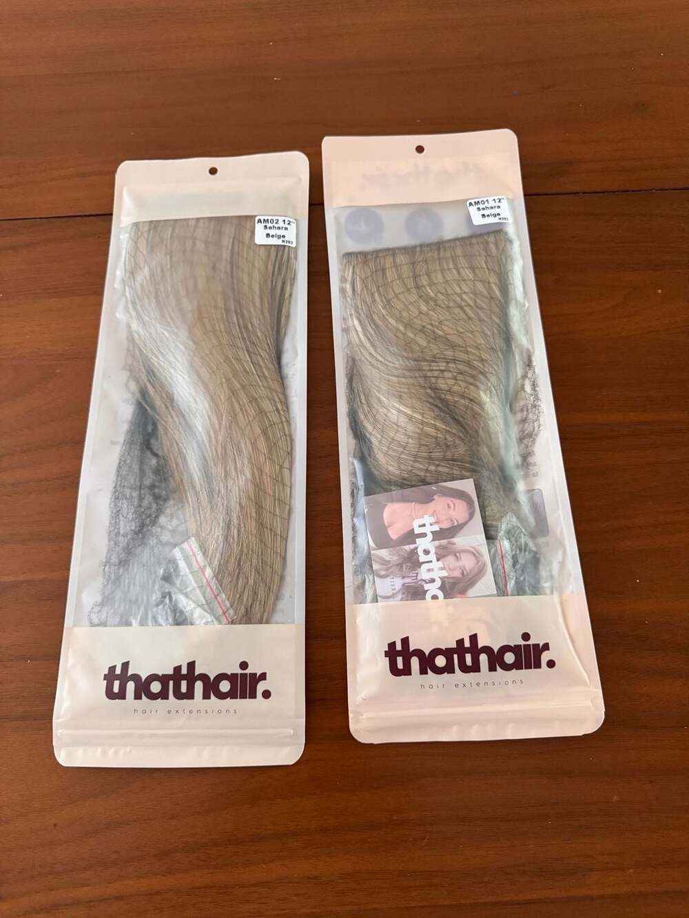 ThatHair 12" Halo Hair Extensions Sahara Beige N293 - Wavy & Straight Set